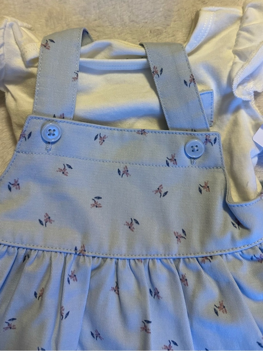 Carter's White Baby Onesie with Gray Logo